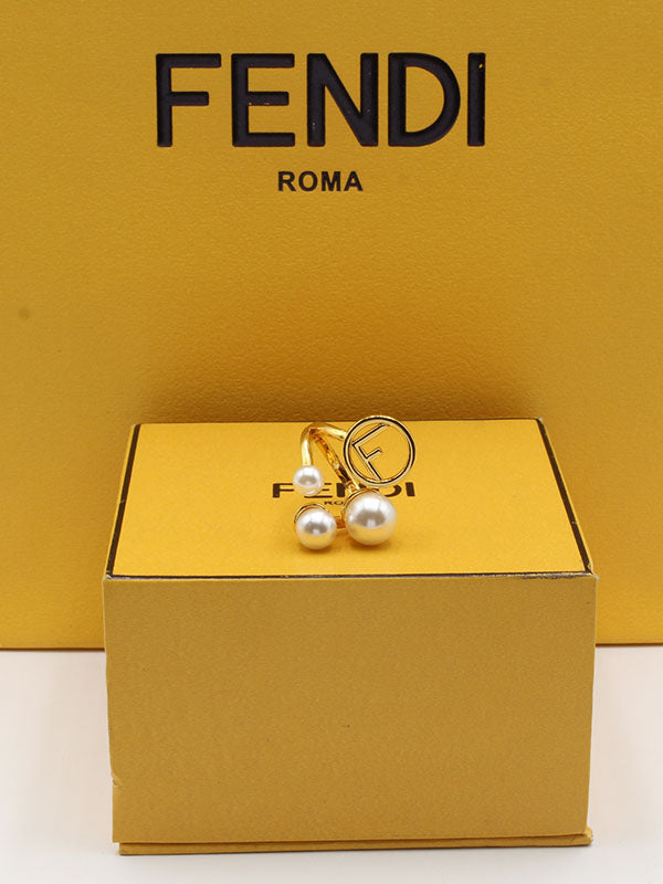 خاتم فندي ذهبي لولو كبير خواتم fendi