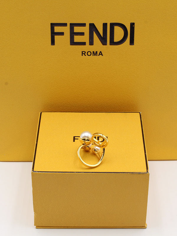 خاتم فندي ذهبي لولو كبير خواتم fendi