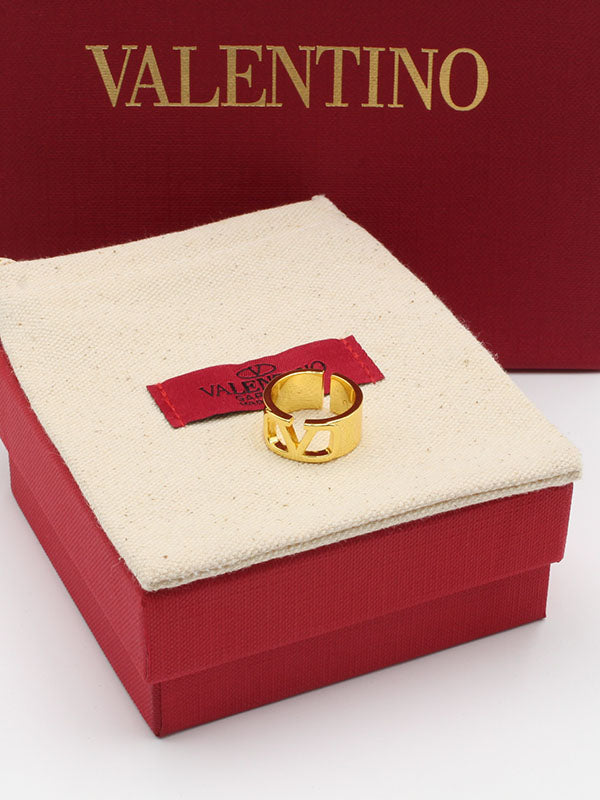 خاتم فالنتينو عريض لوقو خواتم VALENTINO