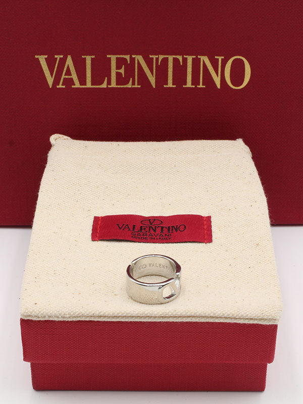 خاتم فالنتينو عريض لوقو خواتم VALENTINO فضي
