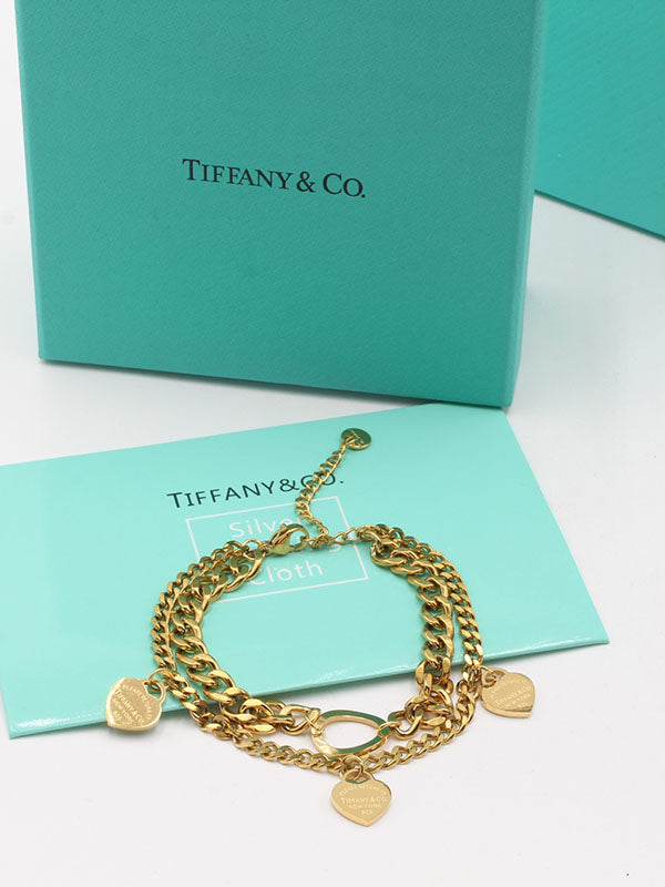 اسواره تيفاني دبل بيق شاين لوقو اسواره tiffany ذهبي