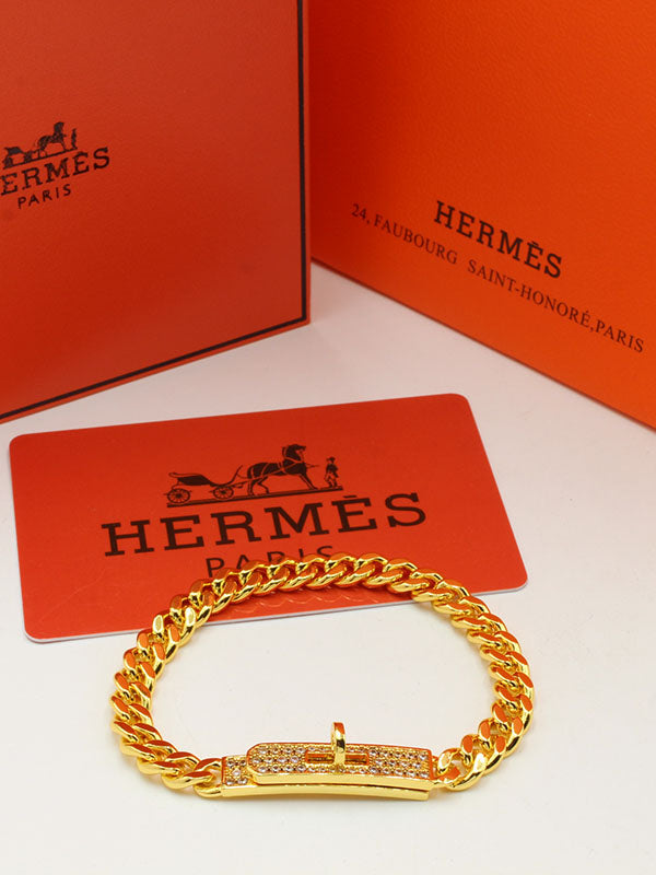 اساور هيرمز جنزير زركون لوقو اسواره HERMES ذهبي