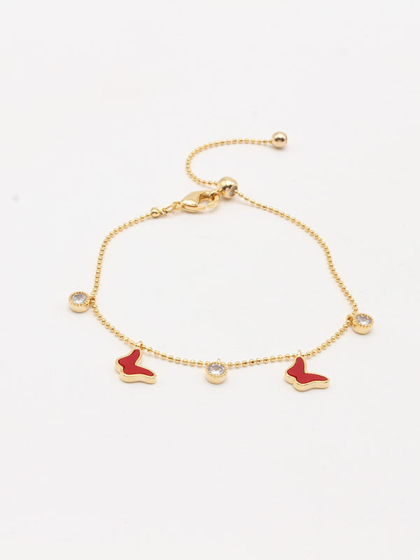 اسواره فراشه بنتدنس ناعمه اسواره jewel ذهبي احمر