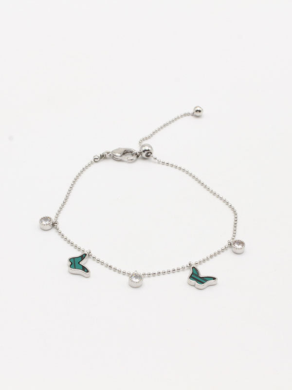 اسواره فراشه بنتدنس ناعمه اسواره jewel فضي اخضر