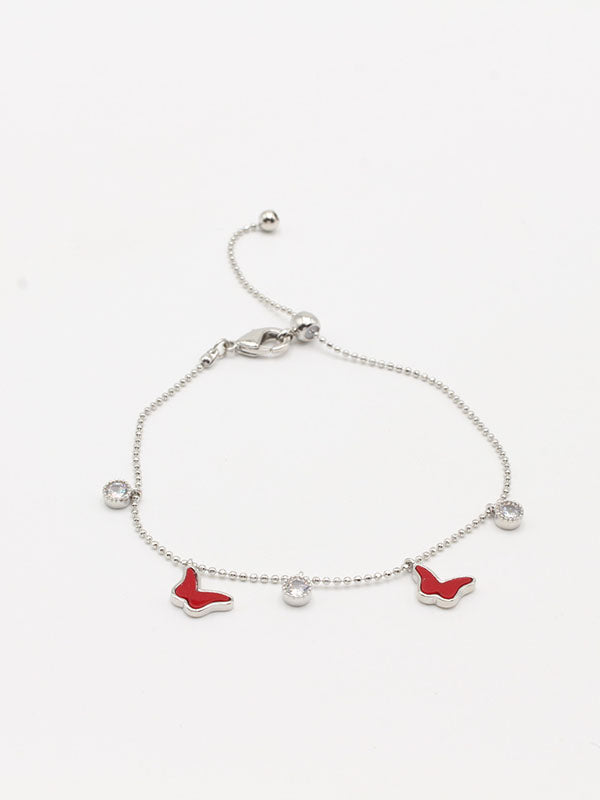 اسواره فراشه بنتدنس ناعمه اسواره jewel فضي احمر