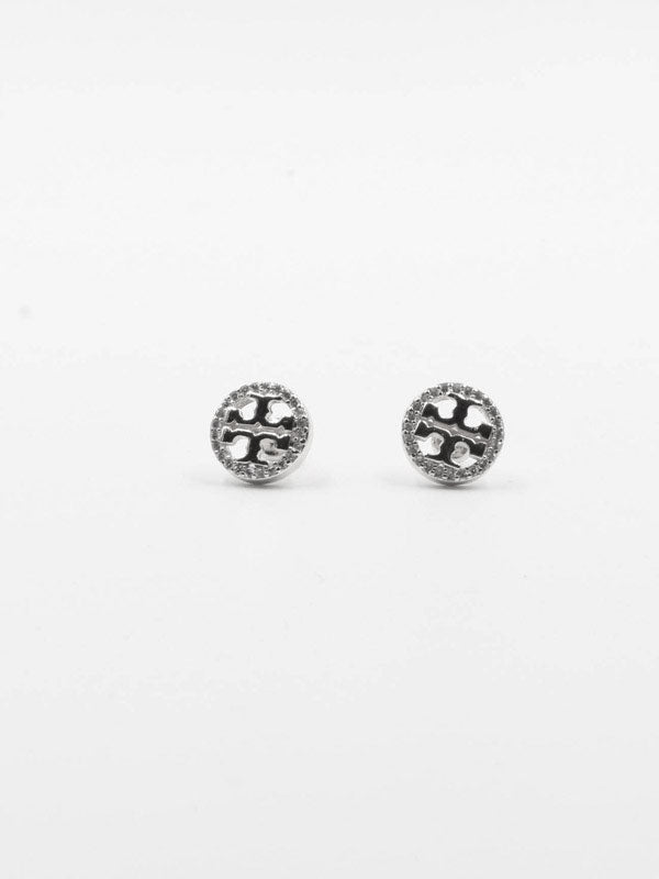 حلق توري بورش ذهبي زركون 1 سم حلق tory burch فضي