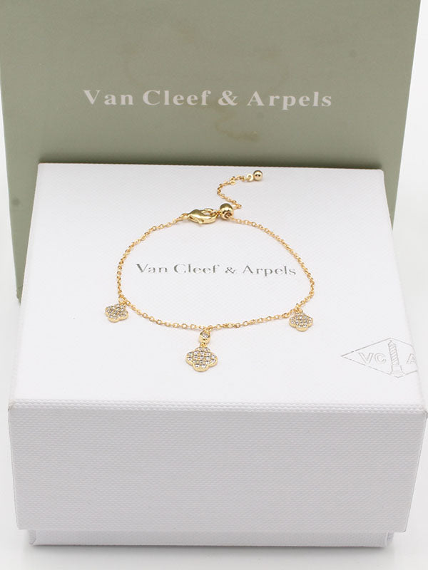 اسواره فان كليف ثري بنتدنتس زركون اسواره van cleef ذهبي
