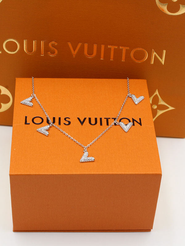 سلسال لويس فيتون تشوكر زركون سلسال louis vuitton فضي