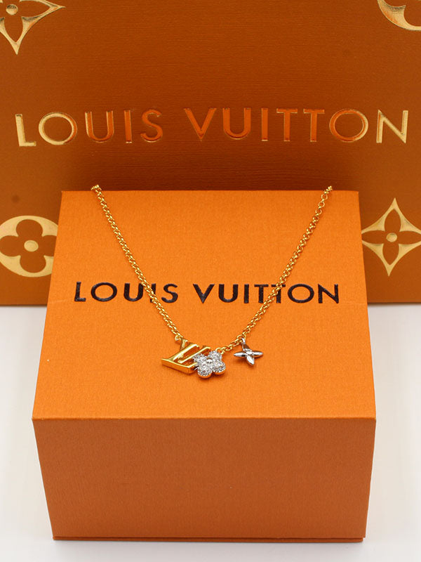 سلسال لويس فيتون ثري بندنت زركون سلسال louis vuitton