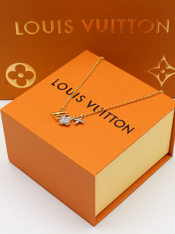 سلسال لويس فيتون ثري بندنت زركون سلسال louis vuitton