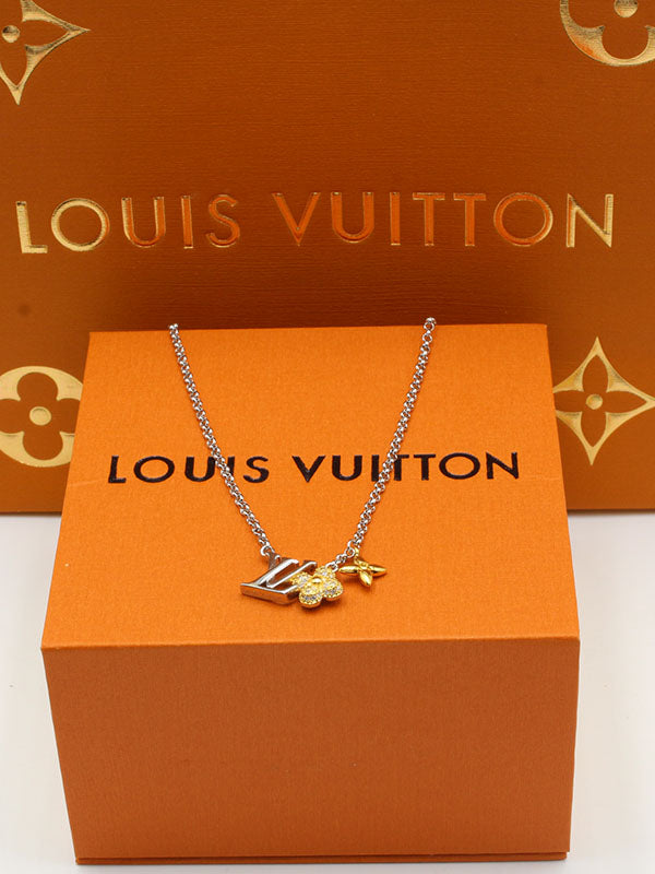 سلسال لويس فيتون ثري بندنت زركون سلسال louis vuitton