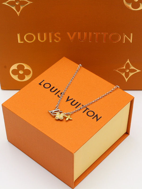سلسال لويس فيتون ثري بندنت زركون سلسال louis vuitton