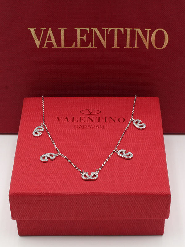 سلسال فالنتينو تشوكر زركون سلسال VALENTINO فضي