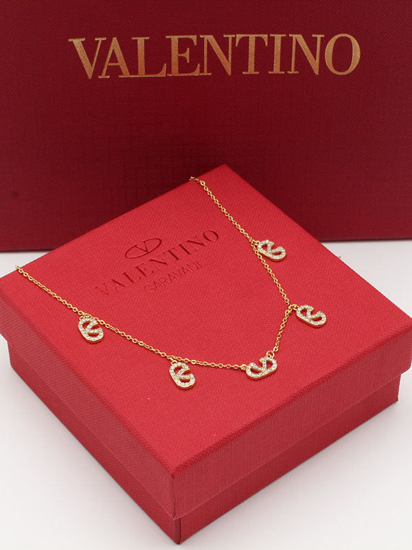 سلسال فالنتينو تشوكر زركون سلسال VALENTINO ذهبي