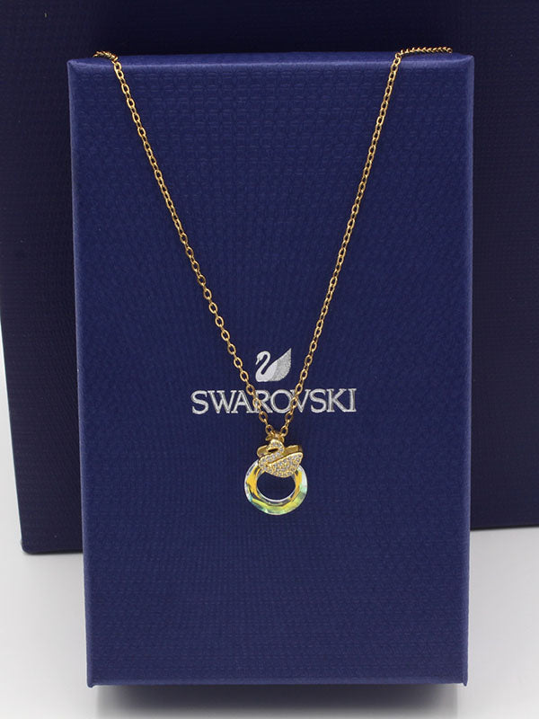 سلسال سواروفسكي ذهبي كرستالي سلسال Swarovski ذهبي