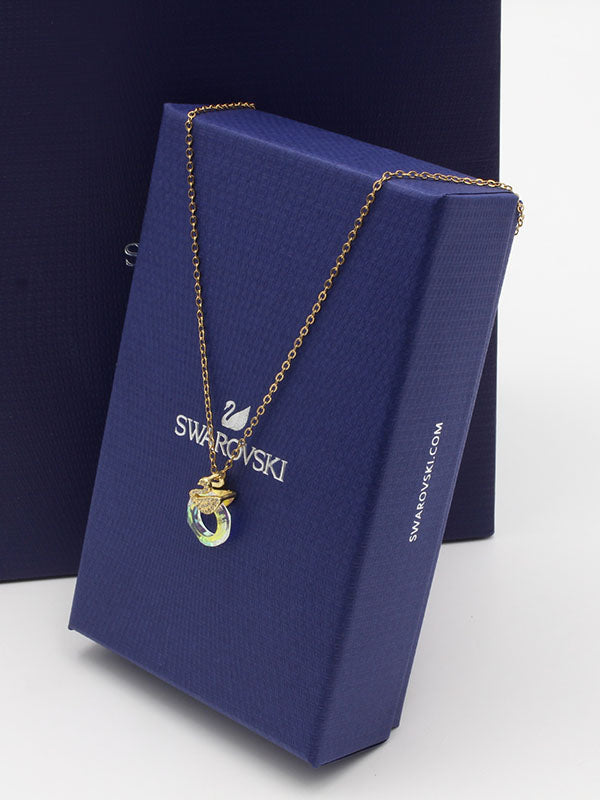 سلسال سواروفسكي ذهبي كرستالي سلسال Swarovski