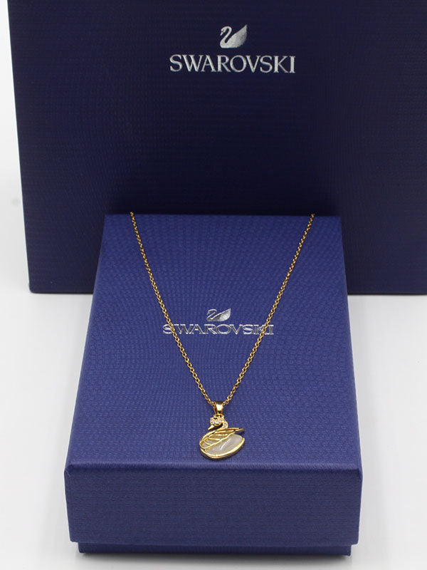 سلسال سواروفسكي ذهبي سوان سلسال Swarovski
