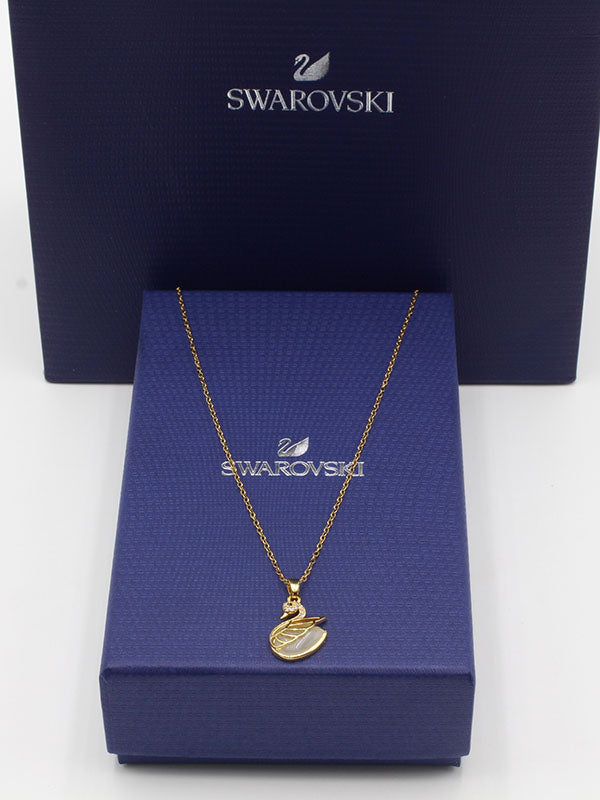 سلسال سواروفسكي ذهبي سوان سلسال Swarovski