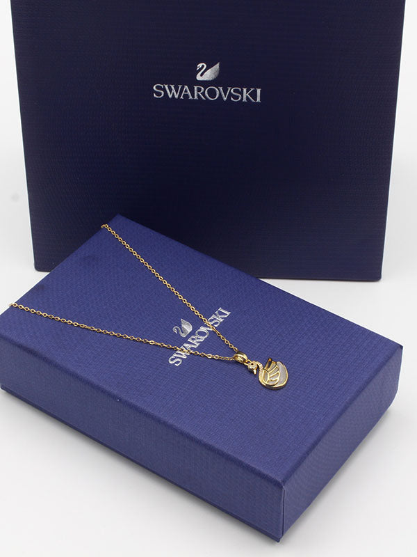 سلسال سواروفسكي ذهبي سوان سلسال Swarovski
