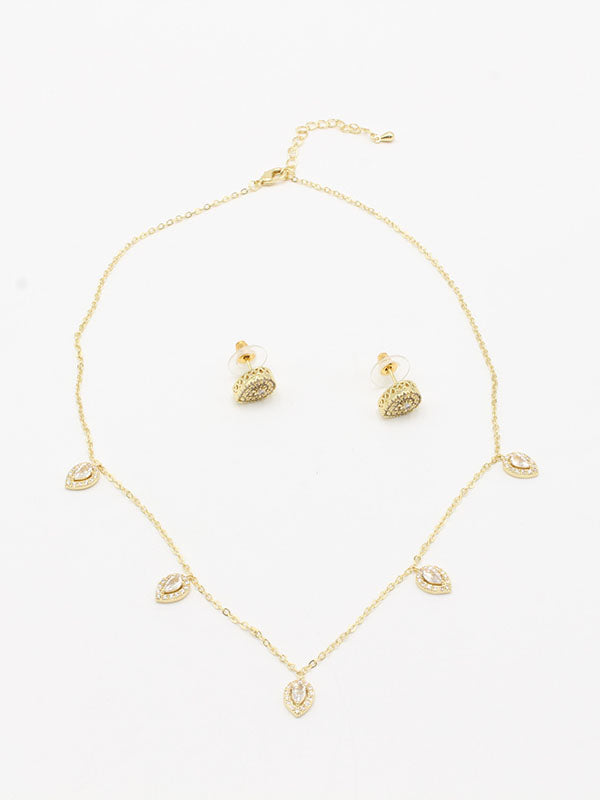 طقم تشوكر دمعه ناعم زركون اطقم jewel ذهبي