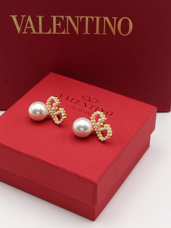 حلق فالنتينو لولو لوقو ذهبي حلق VALENTINO