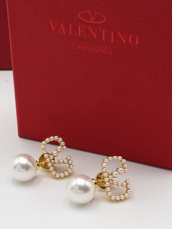 حلق فالنتينو لولو لوقو ذهبي حلق VALENTINO