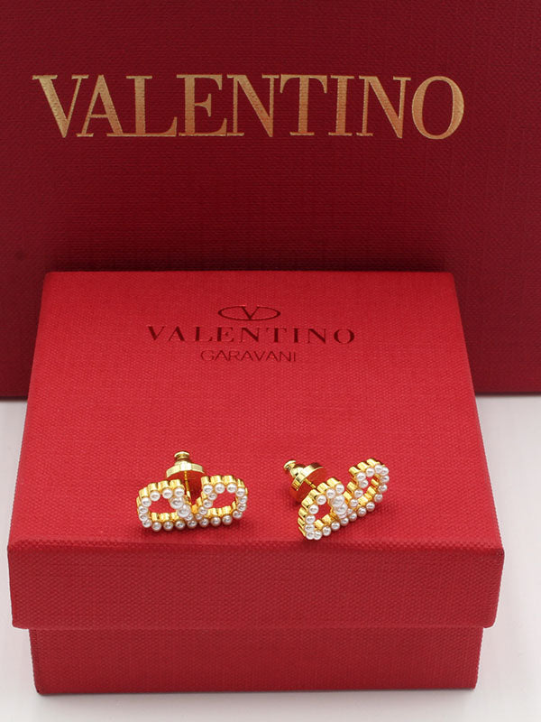 حلق فالنتينو ذهبي لولو لوقو حلق VALENTINO