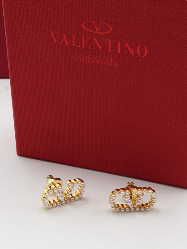 حلق فالنتينو ذهبي لولو لوقو حلق VALENTINO