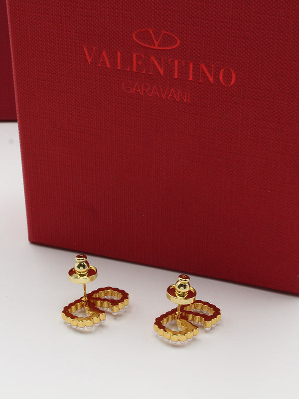 حلق فالنتينو ذهبي لولو لوقو حلق VALENTINO