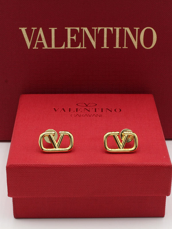 حلق فالنتينو ميتال وسط حلق VALENTINO ذهبي