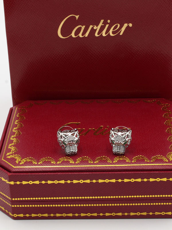 حلق كارتير فيس تايقر ناعم حلق CARTIER فضي