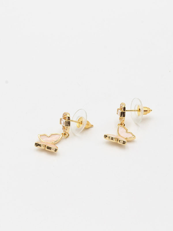 حلق فراشه شيل زركون حلق jewel