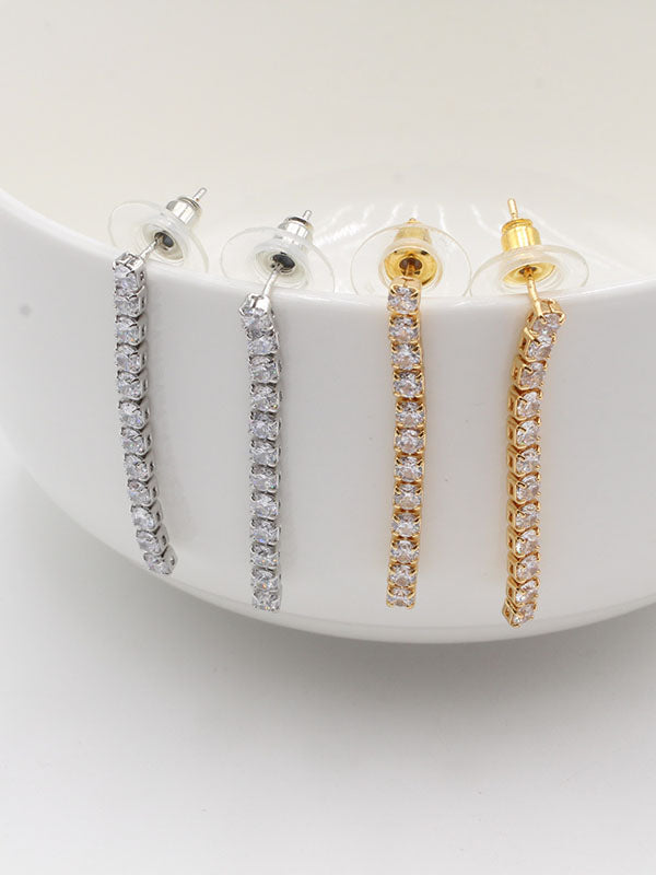 حلق تنس طويل زركون حلق Swarovski