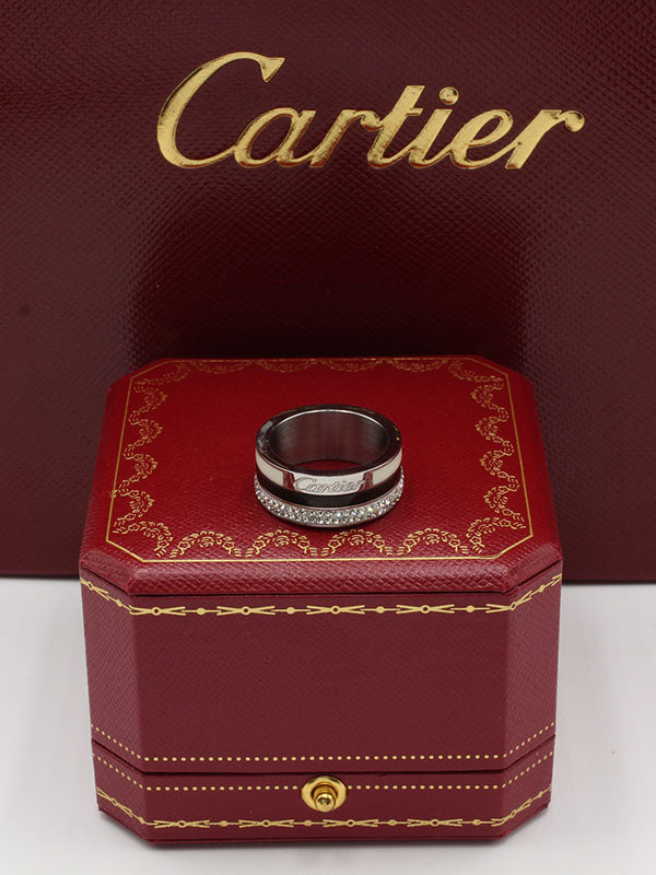 دبلة كارتير اسود فضي خواتم CARTIER