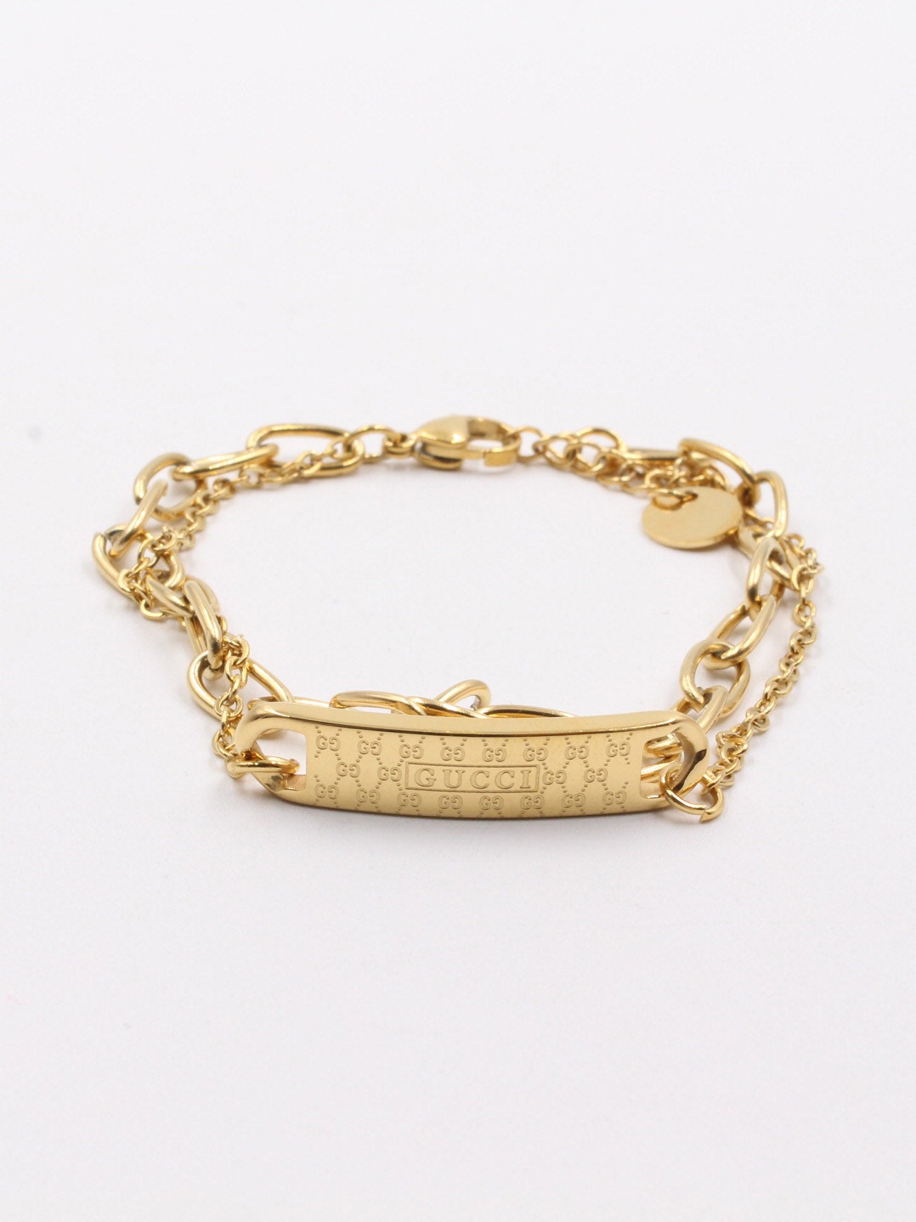 اسوارة قوتشي دبل شاين ذهبي لوقو اسواره gucci