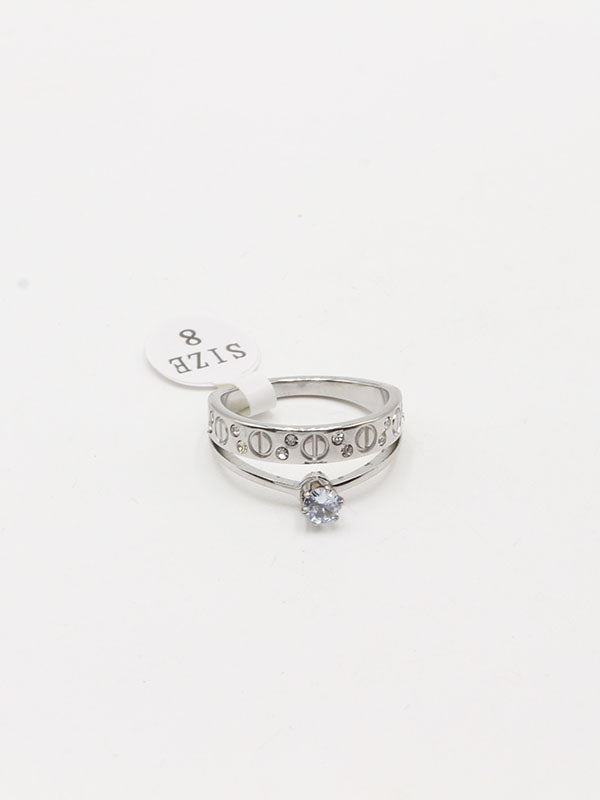 خاتم كارتير سوليتير دبل لاينز خواتم CARTIER فضي 6