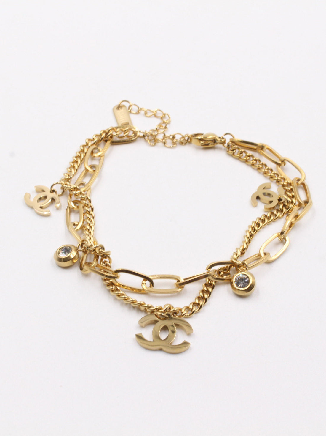 اسواره شانيل دبل شاين ذهبي لوقو اسواره chanel