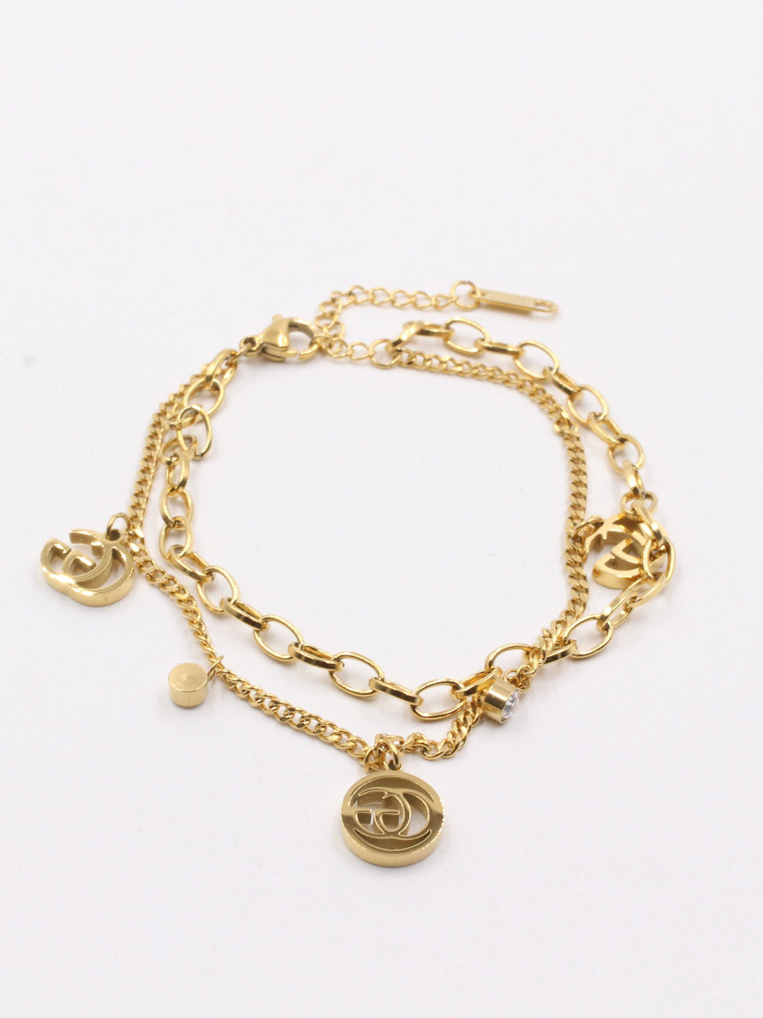 اسوارة قوتشي دبل شاين سمول لوقو اسواره gucci ذهبي