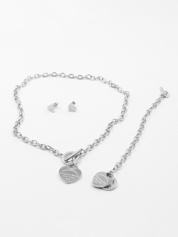 طقم تيفاني ذهبي 3 قطع قلاسب اطقم tiffany فضي