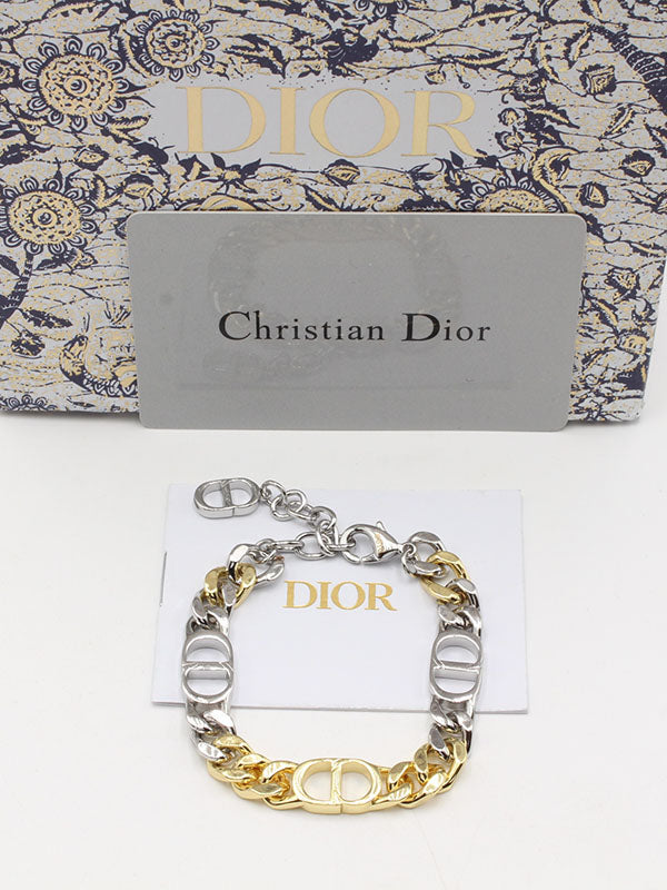 اساور ديور جنزير قولد اند سلفر لوقو اسواره dior