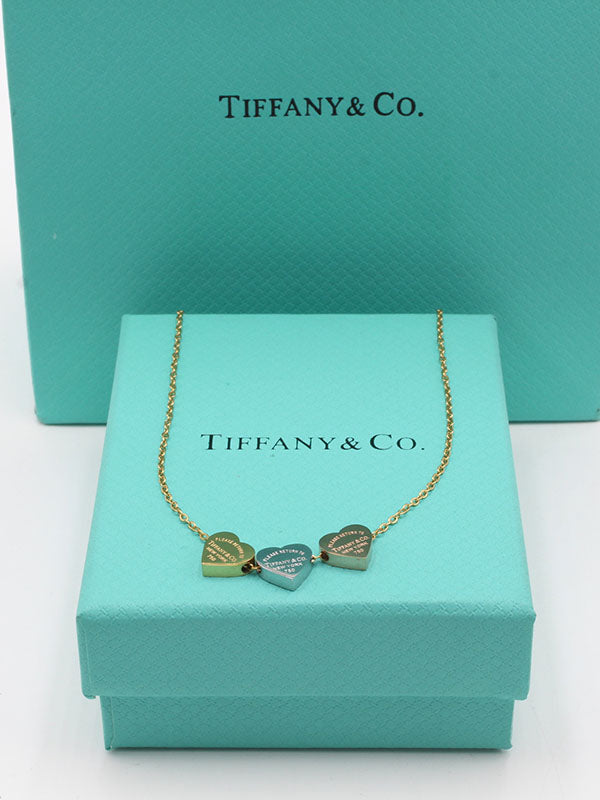 سلسال تيفاني قلوب ملون سلسال tiffany