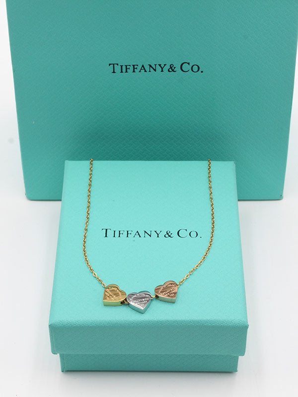 سلسال تيفاني قلوب ملون سلسال tiffany ذهبي