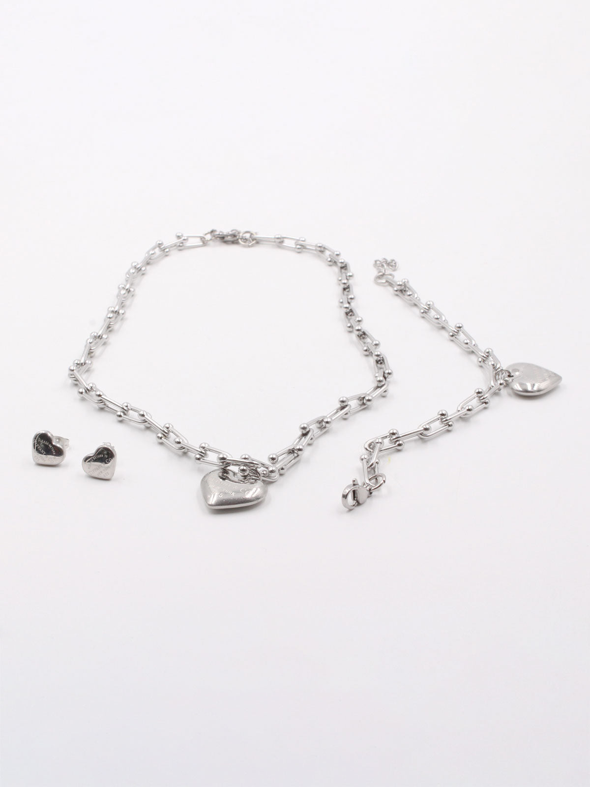 طقم تيفاني 3 قطع هارت اطقم tiffany فضي