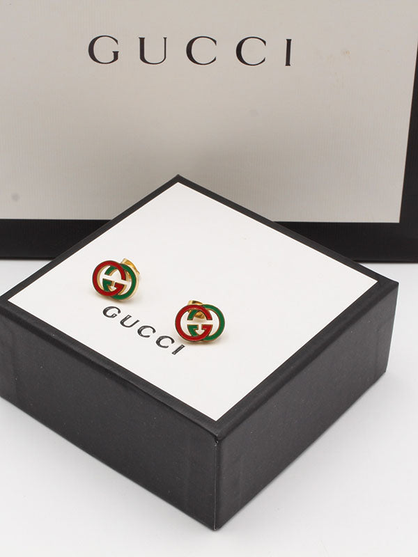 حلق قوتشي لوقو ملون حلق gucci ذهبي