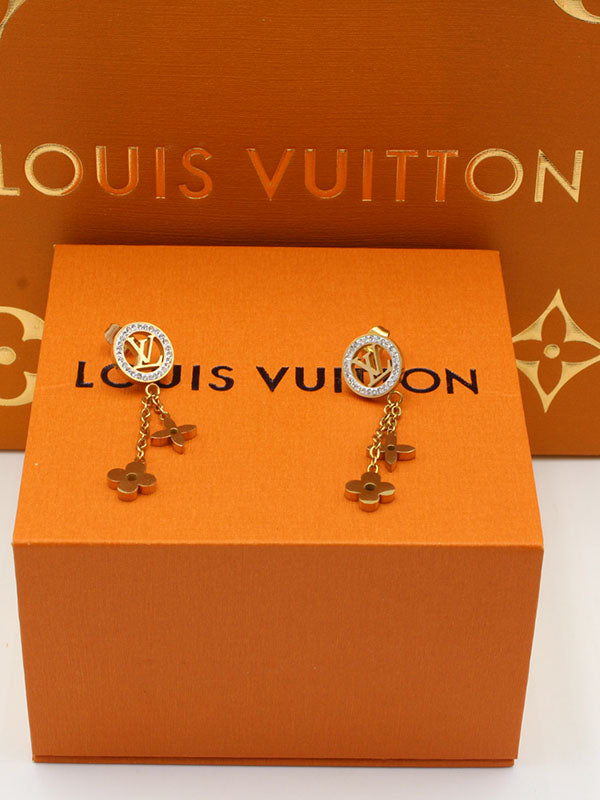 حلق لويس فيتون مدور طويل حلق louis vuitton