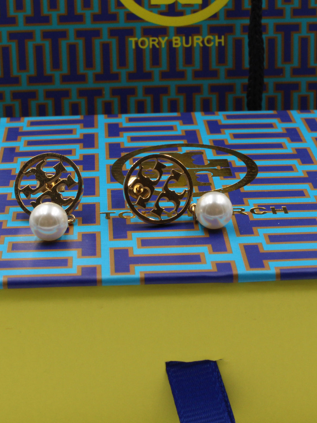 حلق توري بورش بيرل ذهبي حلق tory burch