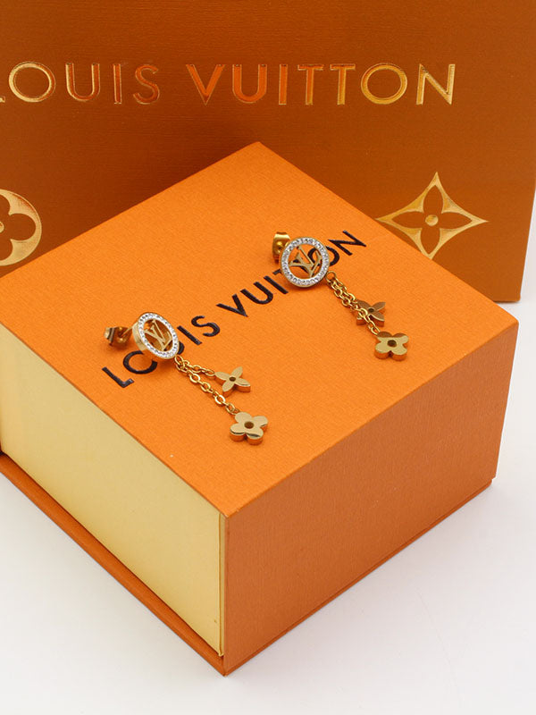 حلق لويس فيتون مدور طويل حلق louis vuitton