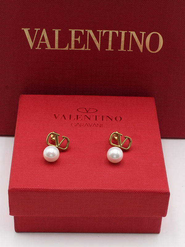 حلق فالنتينو لولو ذهبي ميتال حلق VALENTINO ذهبي