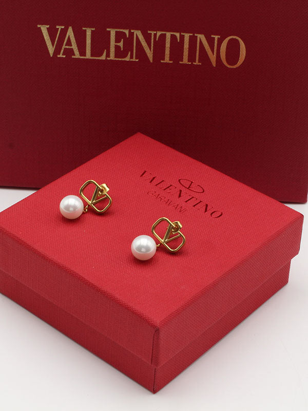 حلق فالنتينو لولو ذهبي ميتال حلق VALENTINO