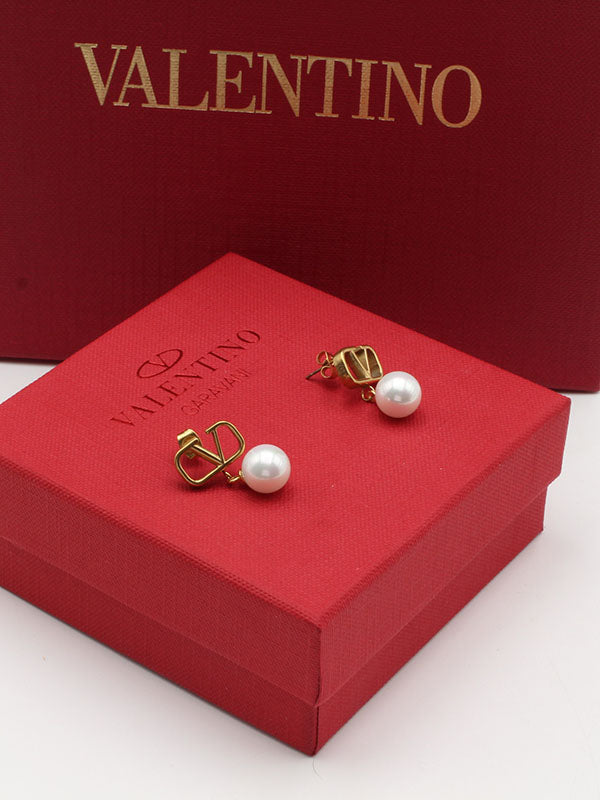 حلق فالنتينو لولو ذهبي ميتال حلق VALENTINO